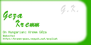 geza kremm business card